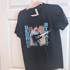 George Black Graphic Short Sleeve Tee with Blue Lettering